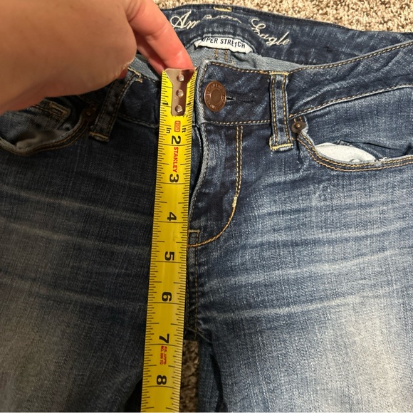 American Eagle Super Stretch Women LowriseBootcut Jeans Size 2 Medium Faded Wash - Picture 7 of 13